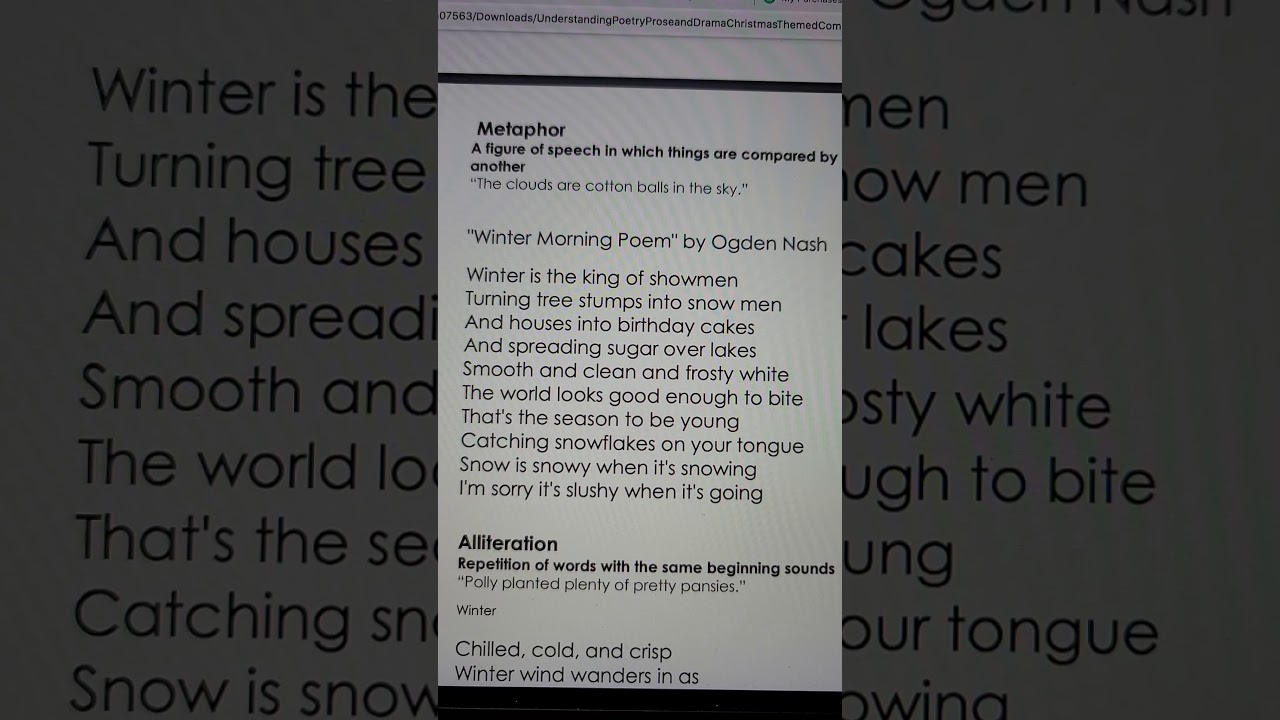 Metaphors in Winter Morning Poem