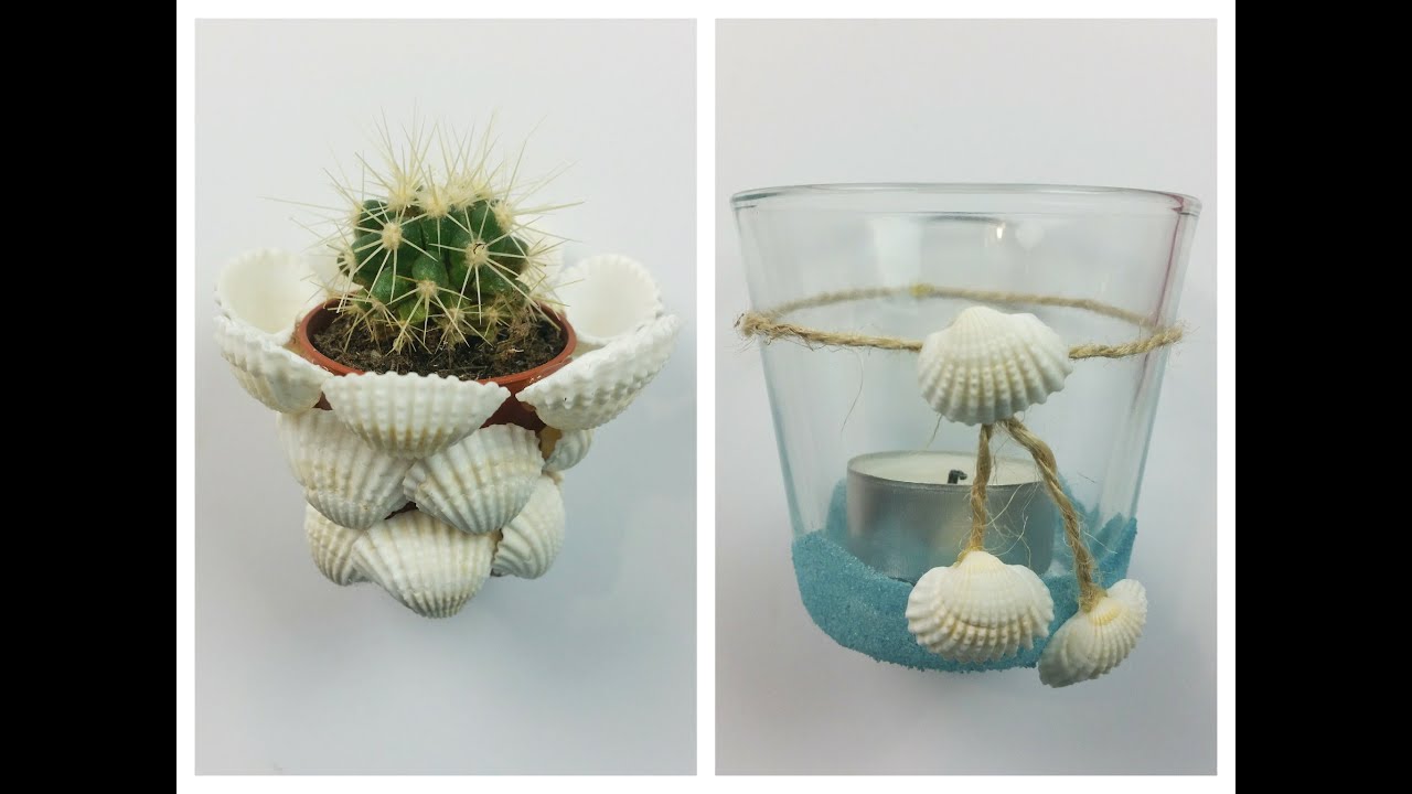 TUTORIAL: VASO/ PORTACANDELE con CONCHIGLIE