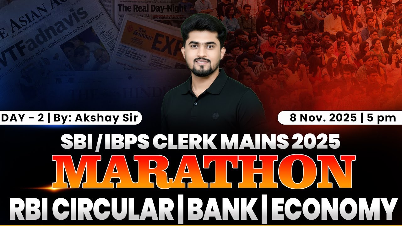SBI And IBPS Clerk Mains 2025 || GA Mega Marathon Session Day 2 || By :- Akshay Cholke