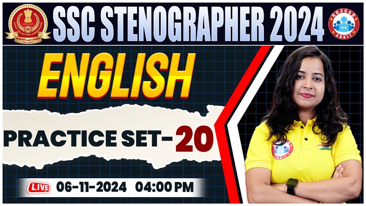 SSC Stenographer 2024 | SSC Stenographer English Practice Set 20 | English By Kiran Mam
