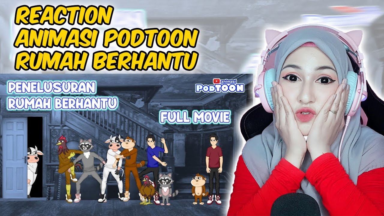 Reaction Animasi PODTOON Penelusuran Rumah Hantu | PART. 1