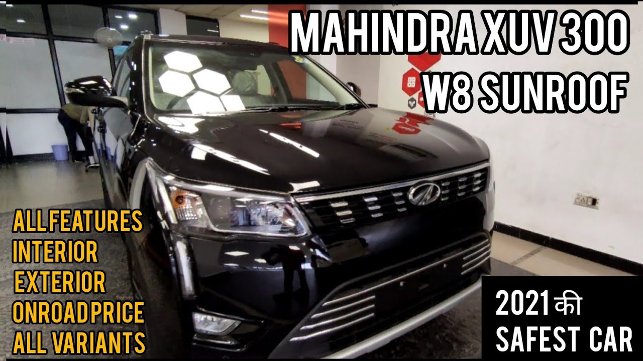 Mahindra XUV 300 2021। XUV 300  W8(O)Black। XUV300 W8 All features, Sunroof, Interior, Exterior #xuv