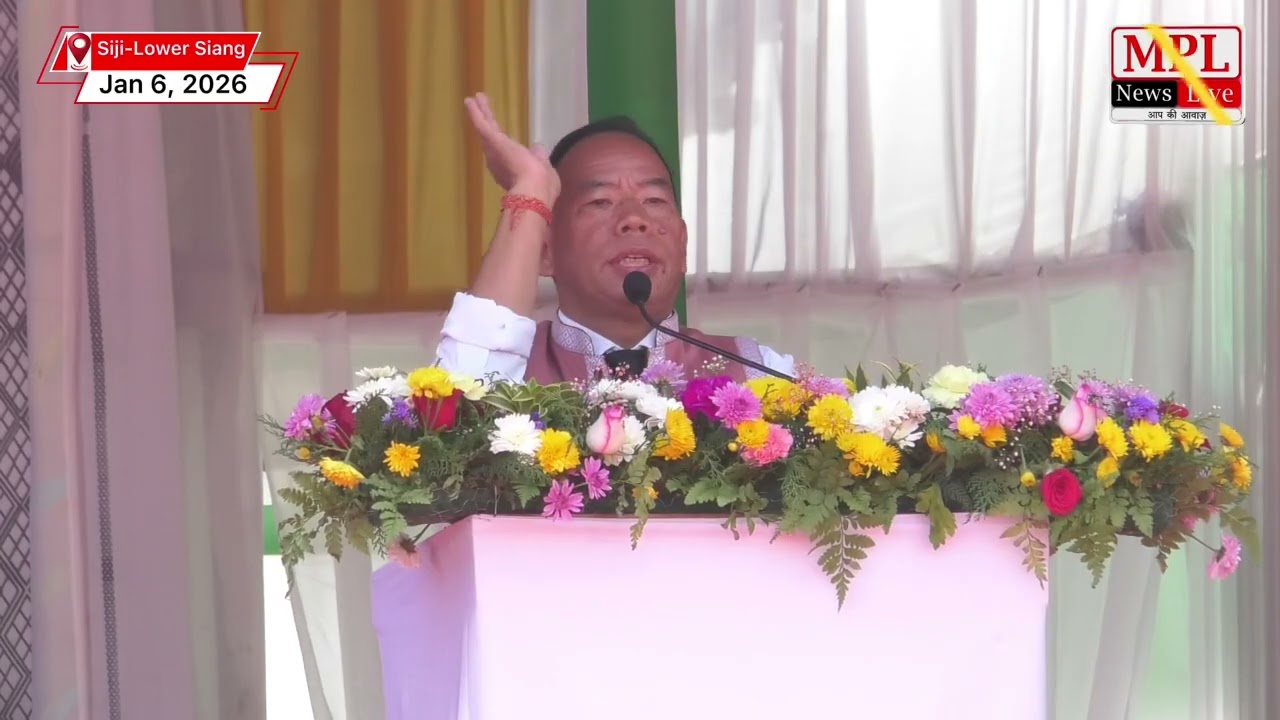 Deputy Speaker APLA Shri Kardo Nyigyor addresses the Public of Lower Siang District at Siji HQ