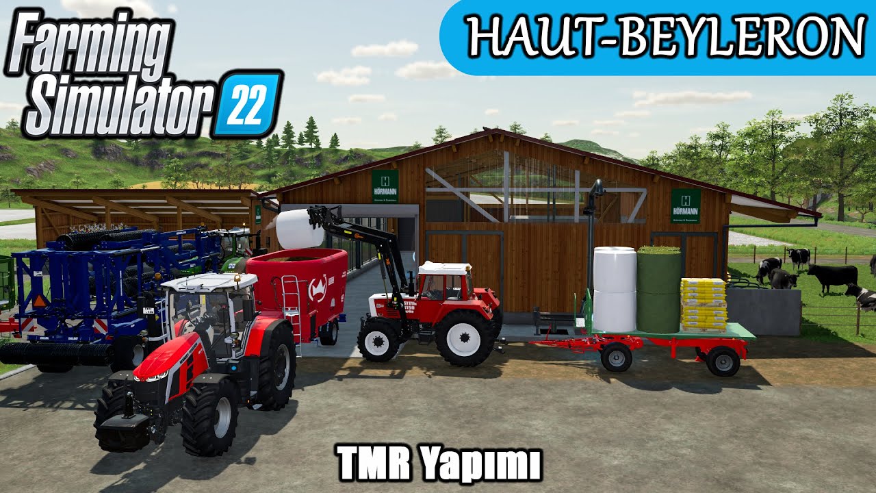 TAM KARIŞIK TAYIN YAPIMI & İNEKLERİN BESLENMESİ | HAUT-BEYLERON | Farming Simulator 22 Timelapse#9