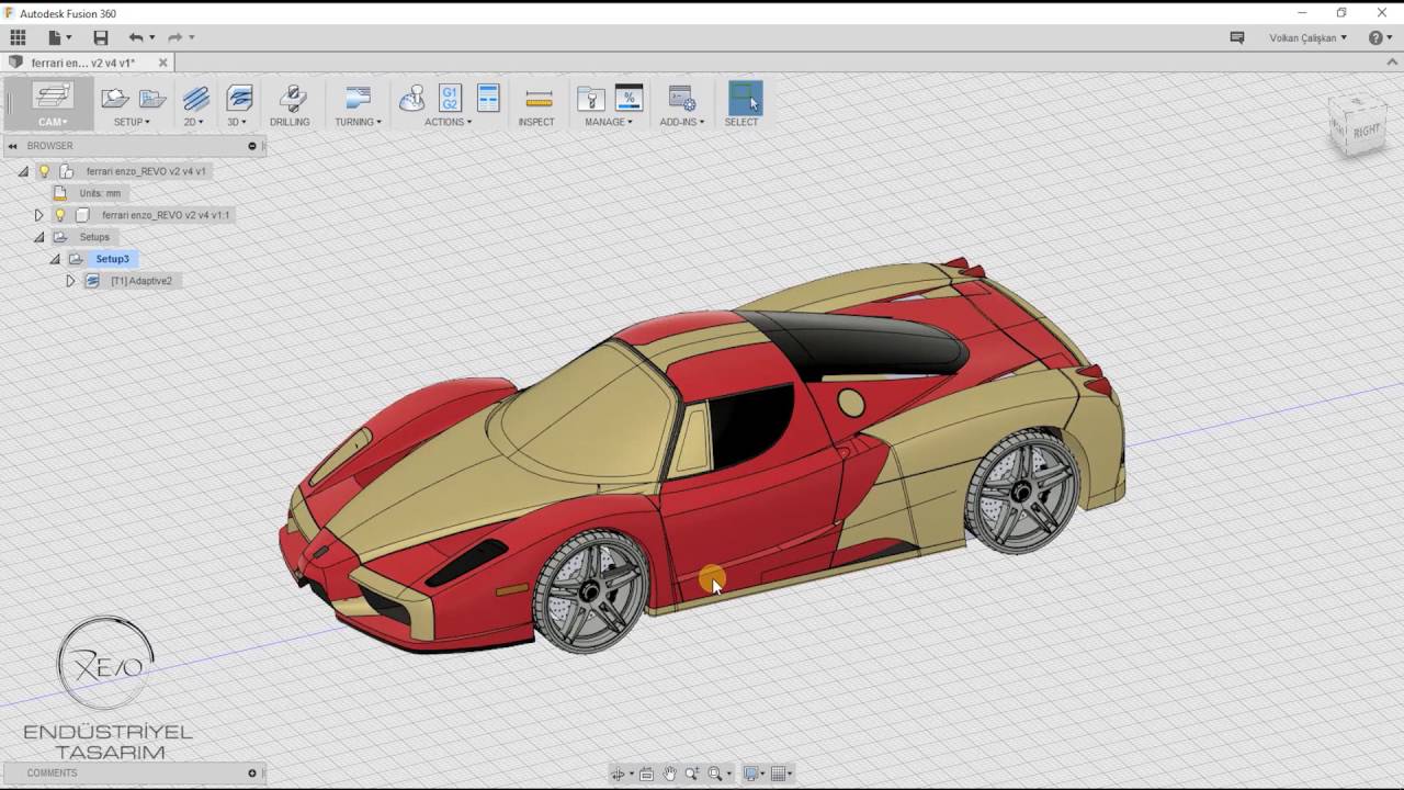 Ferrari Enzo Fusion 360 CAM ve CNC İşleme