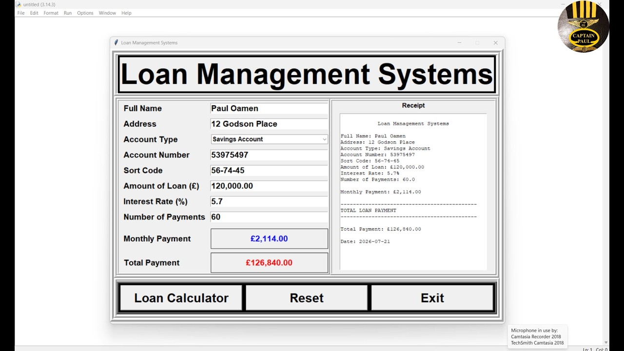 How to Build a Banking Loan Management System Using Python Tkinter - Part 1 of 2