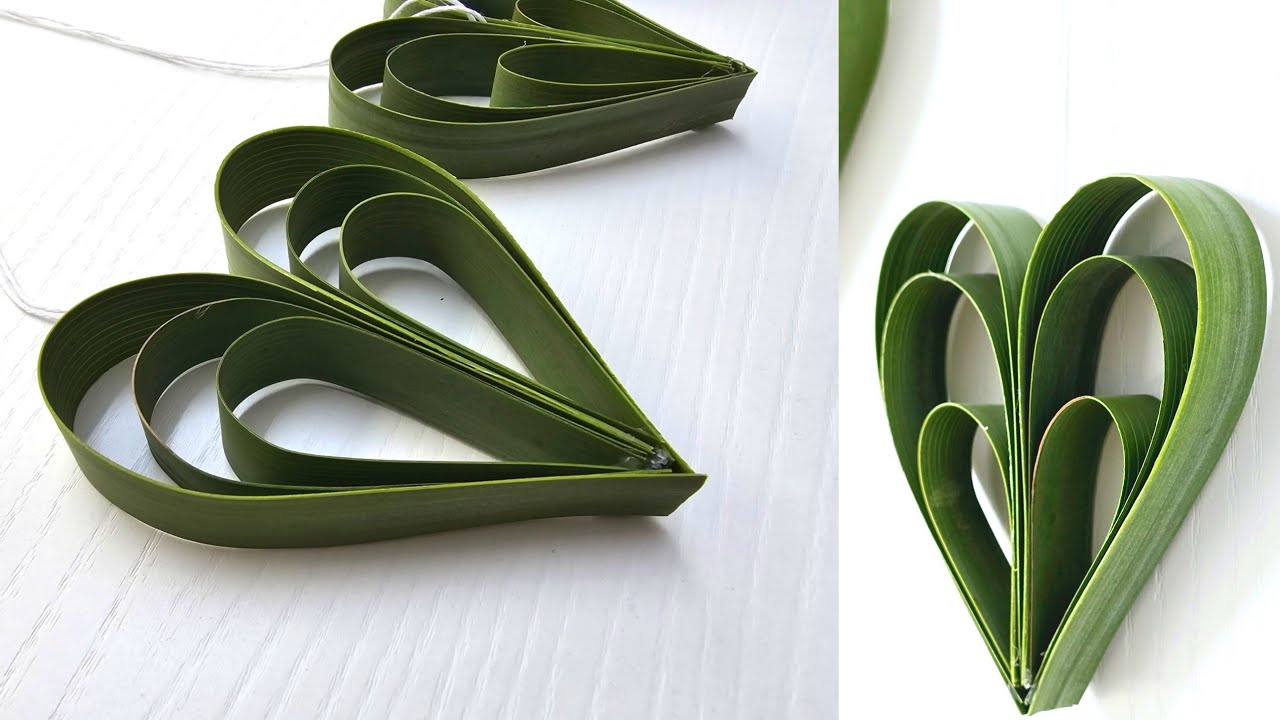 How To Make Palm Leaf Heart | DIY Palm/Coconut Leaves Crafts | Palm leaves Heart DIY | Leaf Crafts