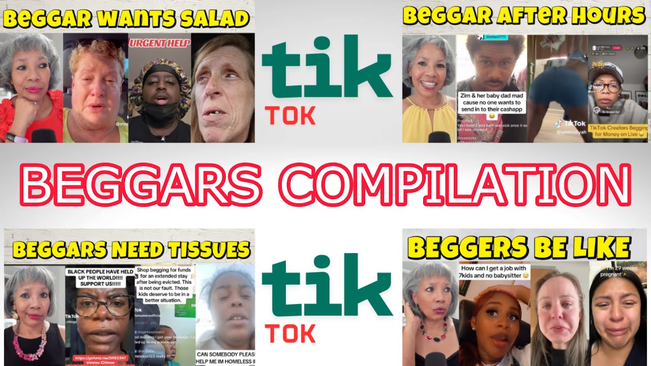 Shameless beggars compete for attention and money compilation