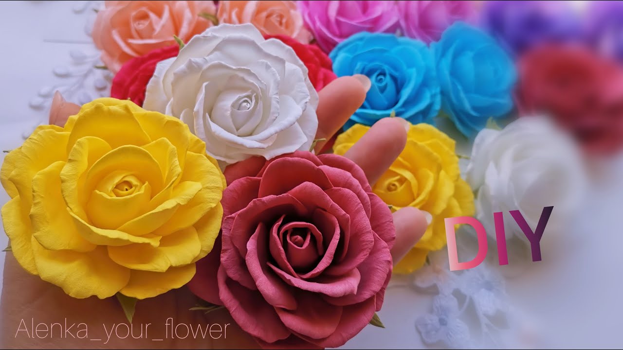 Любимые розочки!!! 🌹🌹🌹Роза из фоамирана. Простой способ.