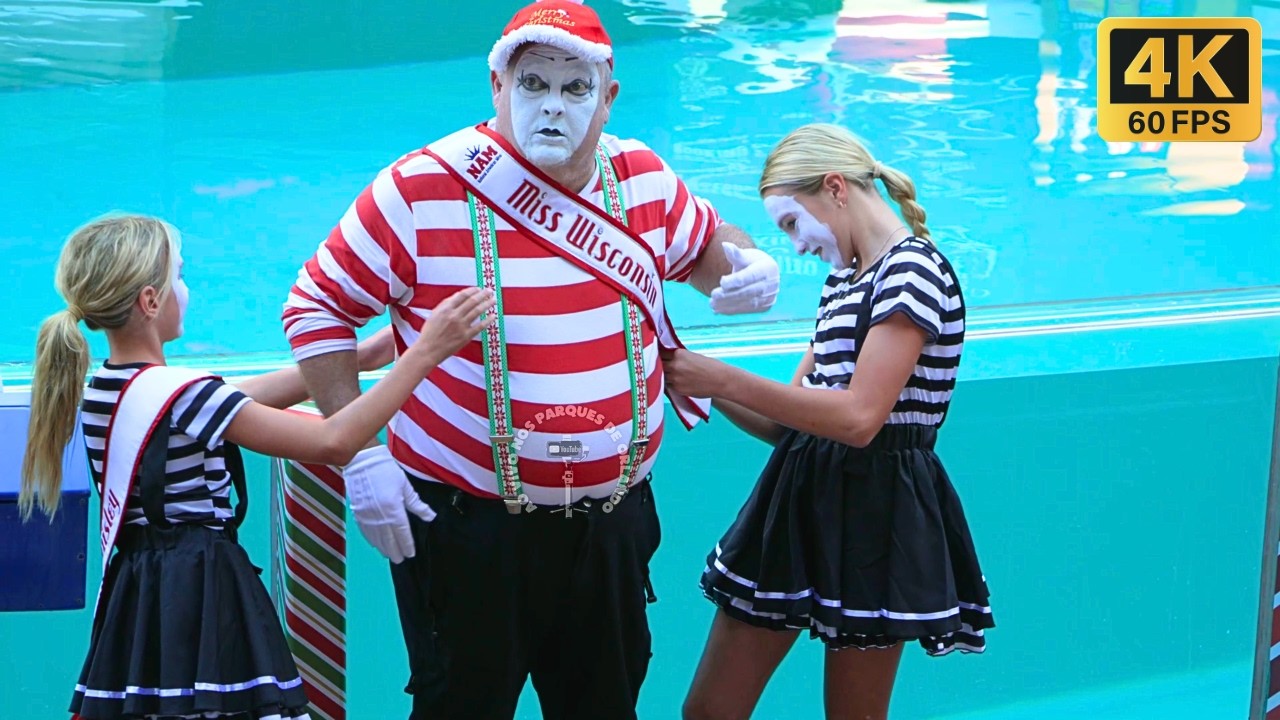 Tom o mímico fazendo todo mundo rir no natal 🎄😂🤣 #tomthemime #seaworldmime #seaworldorlando