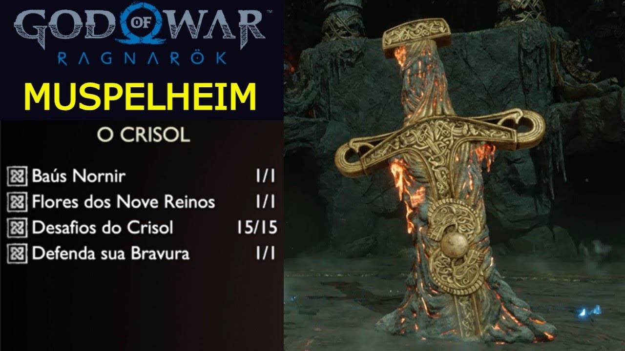 O Crisol - Muspelheim - God of War Ragnarök - Todos os colecionáveis.