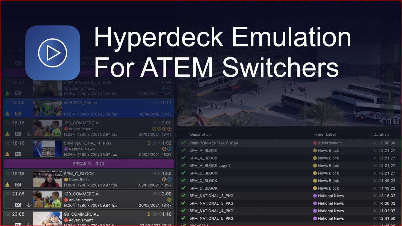 Using the HyperDeck Emulation of OnTheAir Video
