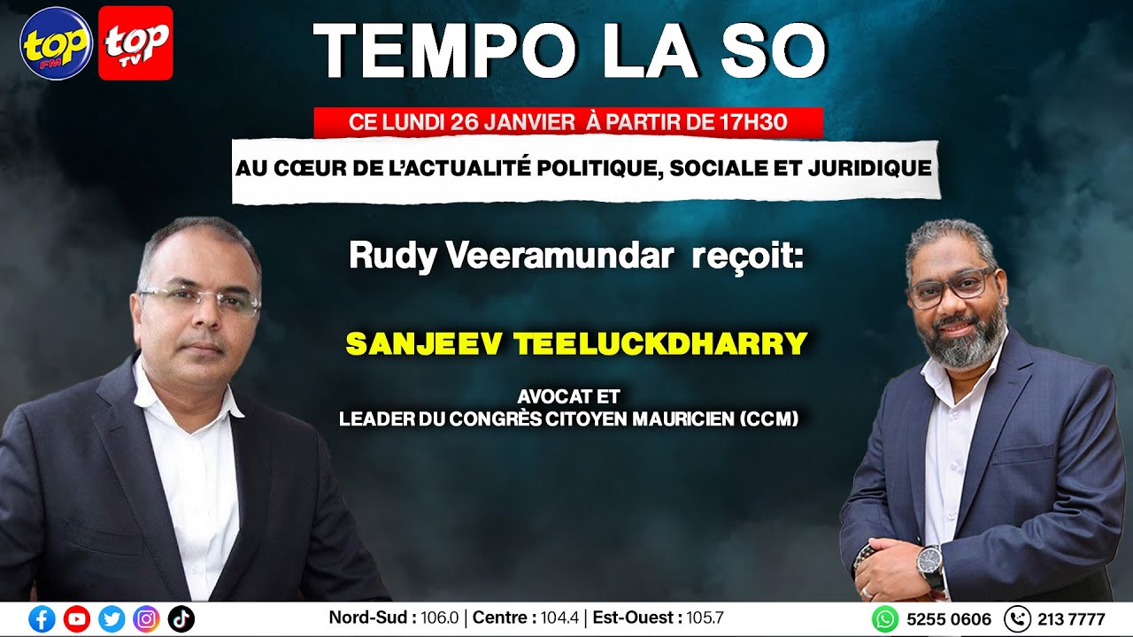 Tempo La So: Rudy Veeramundar recoit Sanjeev Teeluckdharry