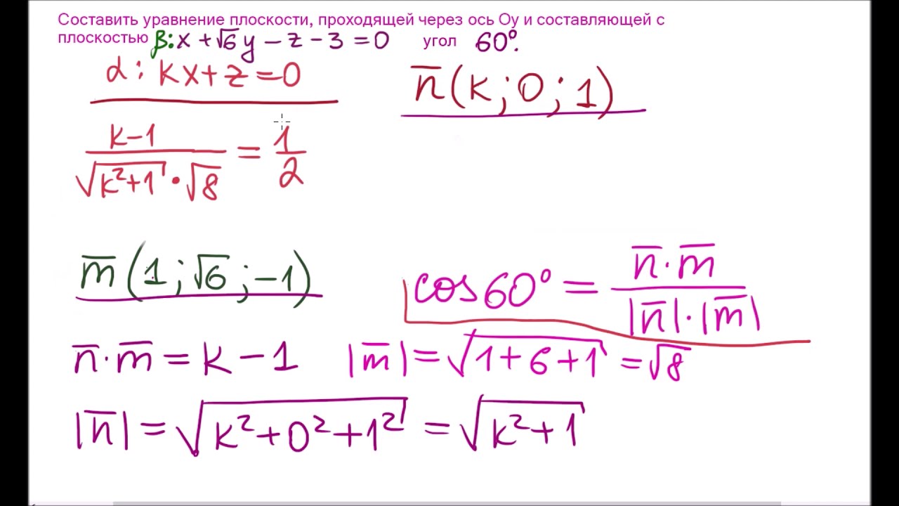 Угол между плоскостями