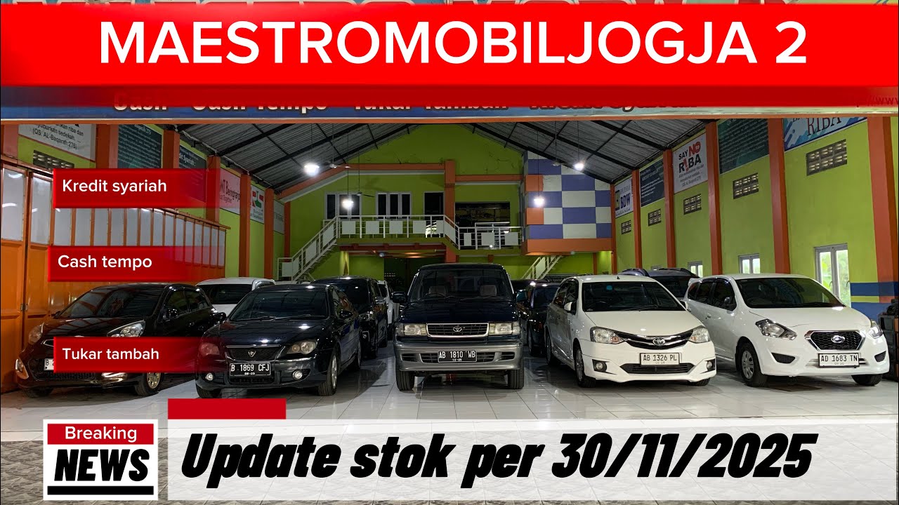 Stok unit reday di showroom Maestromobil Jogja 2 per tgl 20 November 2025