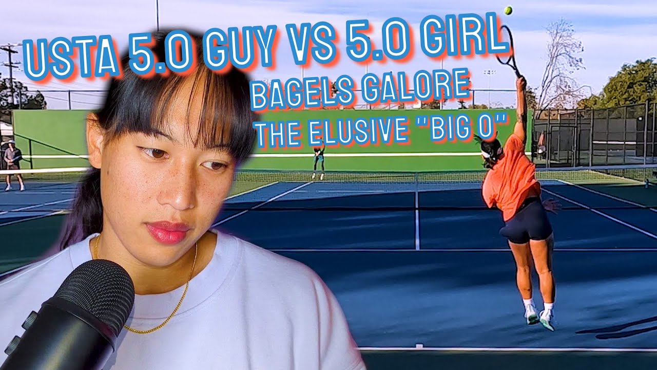 ATTACKING vs DEFENSIVE Tennis | USTA 5.0 Girl vs 5.0 Guy | Olive Gets BAGELED?? | Court Level 60FPS