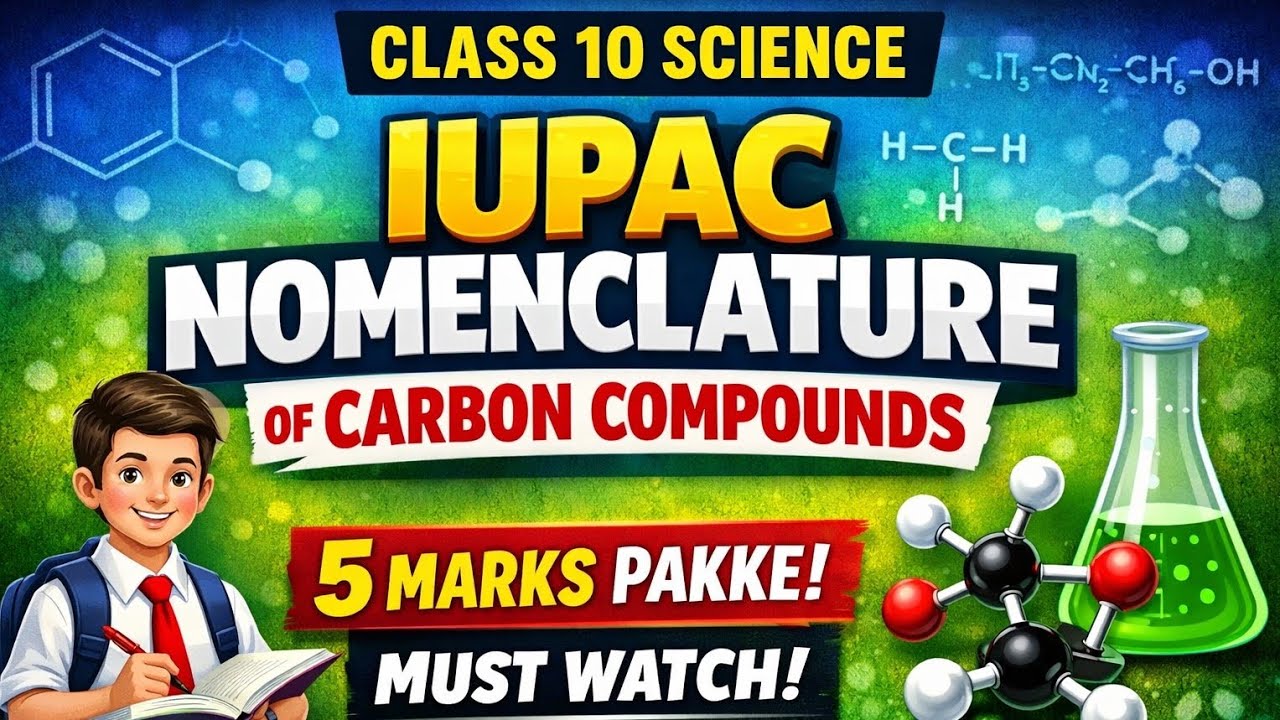 Nomenclature of carbon compounds,five marks ka is me se aayga,video skip karne ki galti. mat  karna