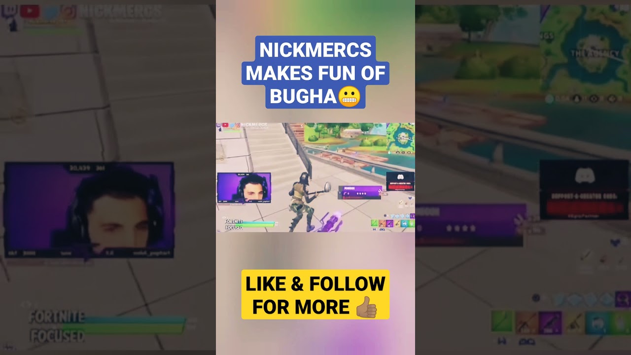 Fortnite NICKMERCS makes fun of BUGHA Classic #shorts