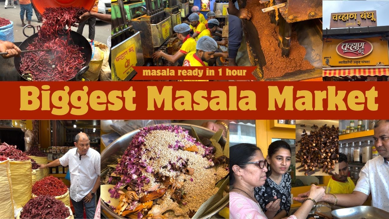 Biggest Masala Market In Mumbai | Live Masala Ready In 1 Hour  | Chavan Bandhu Masale Mumbai