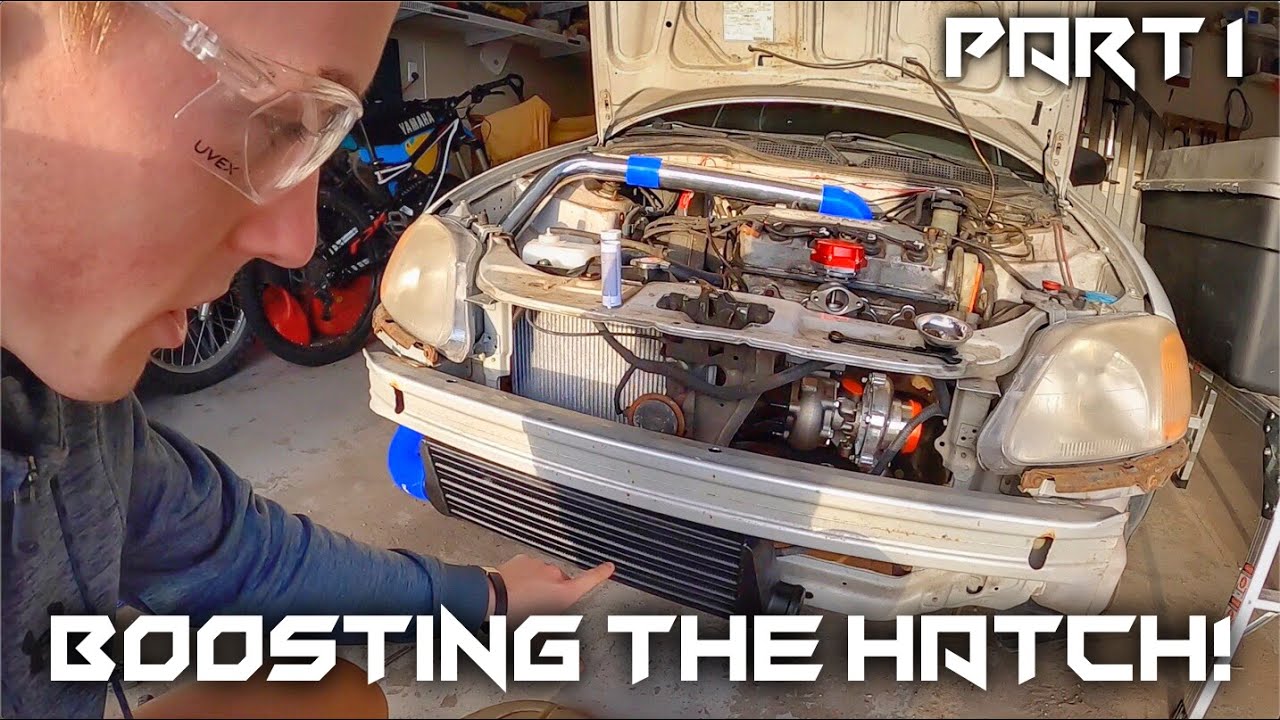 Как установить турбонаддув на Honda Civic (D16Y7) *Часть 1* Установка турбины, перепускного клапа...
