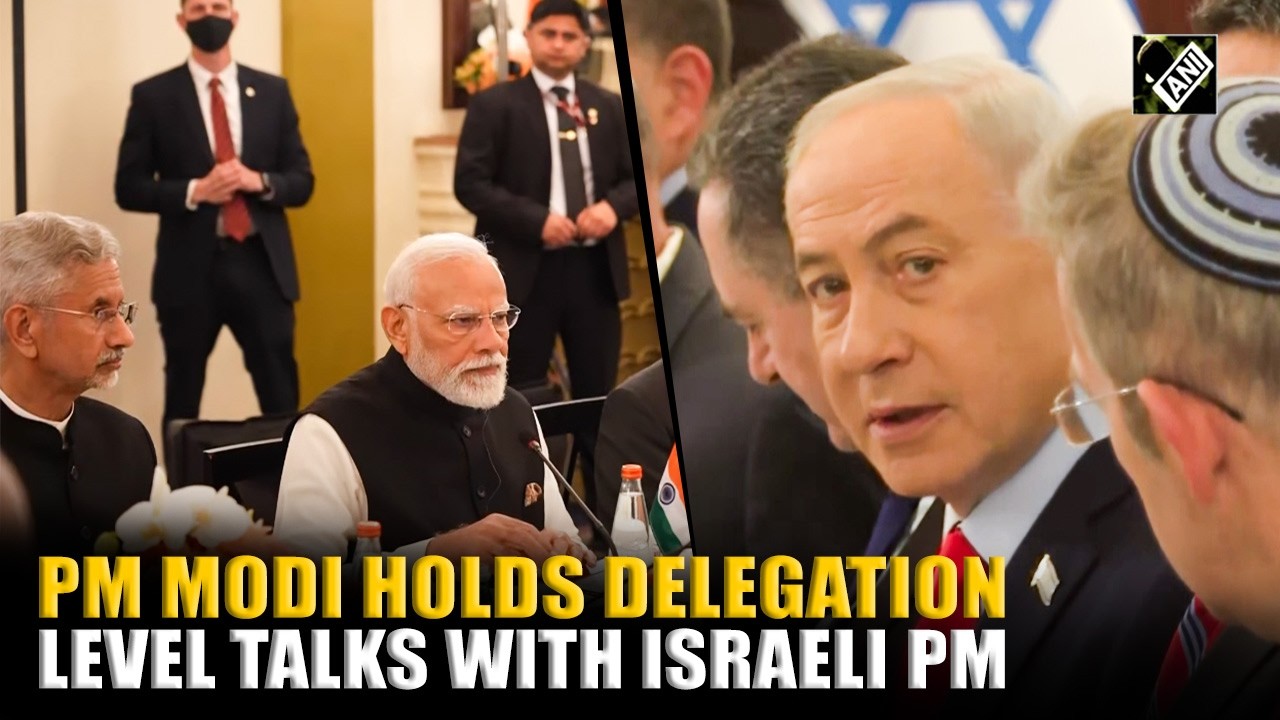 PM Narendra Modi holds delegation level talks with Israeli PM Benjamin Netanyahu in Jerusalem