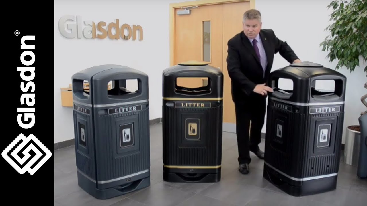 Glasdon International | product demonstration - optional extras | Glasdon Jubilee™ 110 litter bin