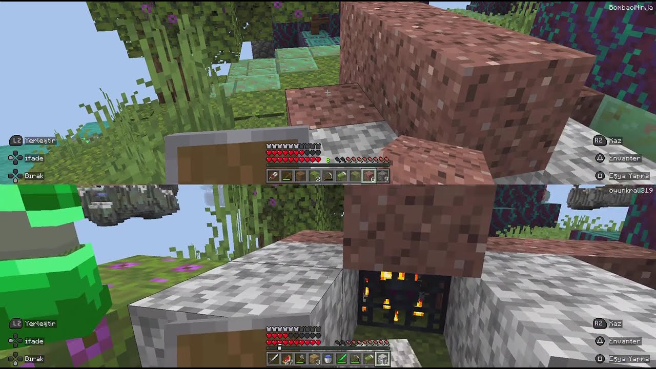 KARDEŞİMLE TEK BLOK OYNUYORUZ! {bölüm 2} | Minecraft