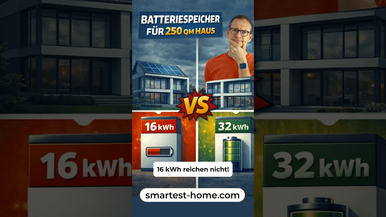 🪫Warum 32 kWh Batteriespeicher f&uuml;r 250 qm Haus? 16 kWh reichen nicht! #batteriespeicher #pvanlage