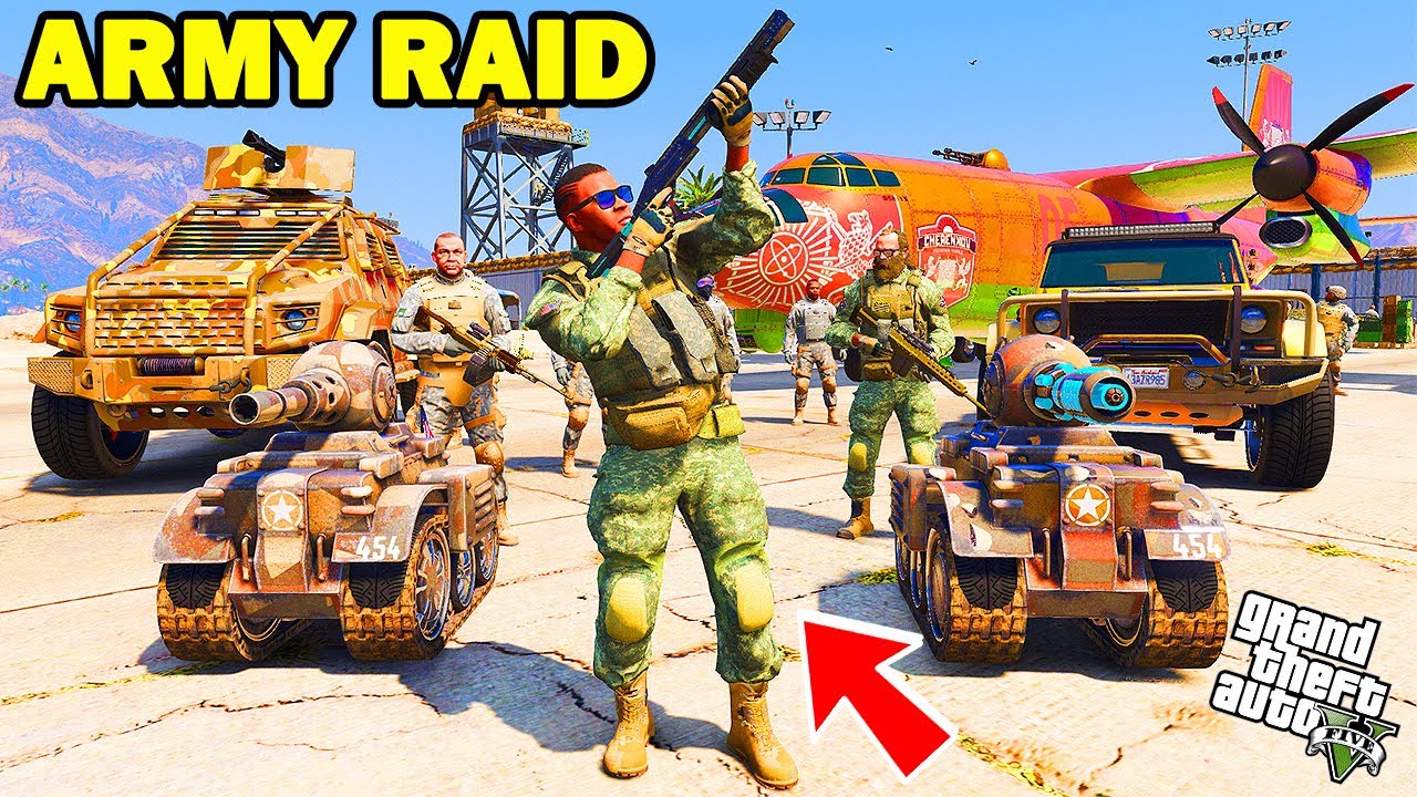 Franklin Become the Army Officer of Los Santos and Raid on Gangsters in GTA 5 | Shinchan and Chop