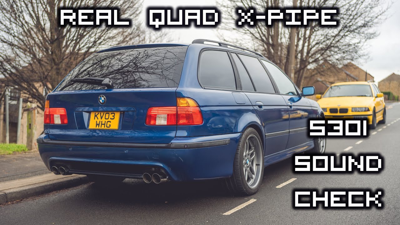 BMW E39 530i touring quad exhaust REAL X-pipe