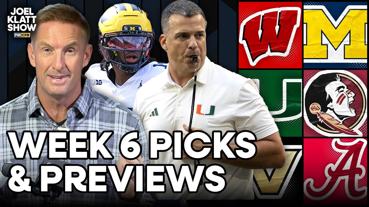 Week 6 College Football Picks: Miami-Florida State, Vanderbilt-Alabama, Texas-Florida & more!