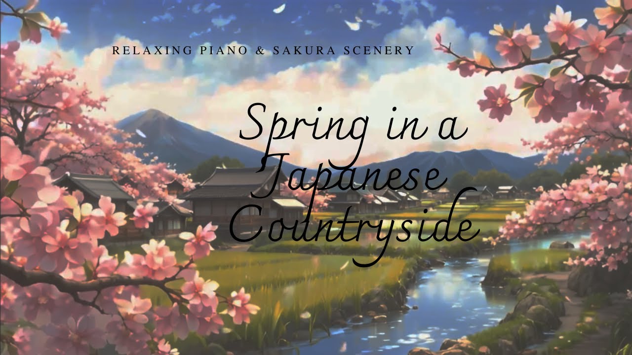Spring in a Japanese Countryside 🌸 | Relaxing Piano & Sakura Scenery