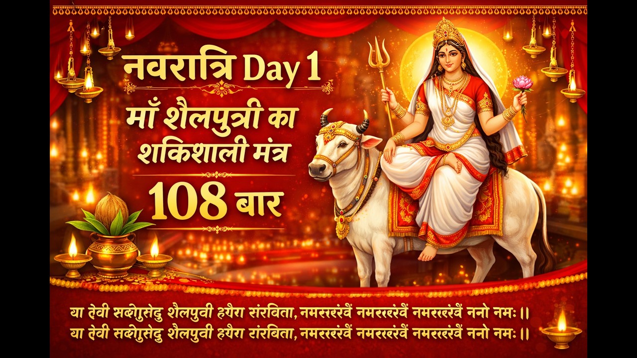 नवरात्रि Day 1| माँ शैलपुत्री का शक्तिशाली मंत्र 108 बार या देवी सर्वभूतेषु शैलपुत्री रूपेण संस्थिता