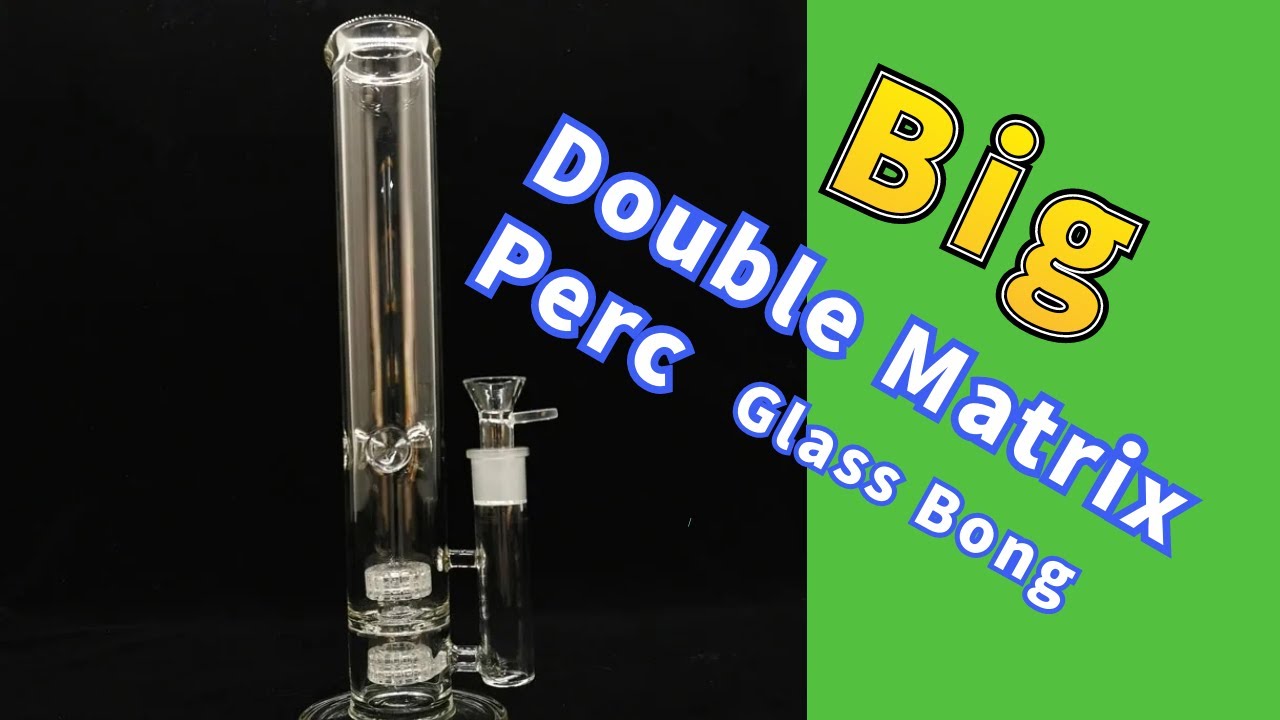 Newest Ice Pinch Double Matrix Perc Straight Tube Bong 14 Inch Water Glass ShareBongs Product Review