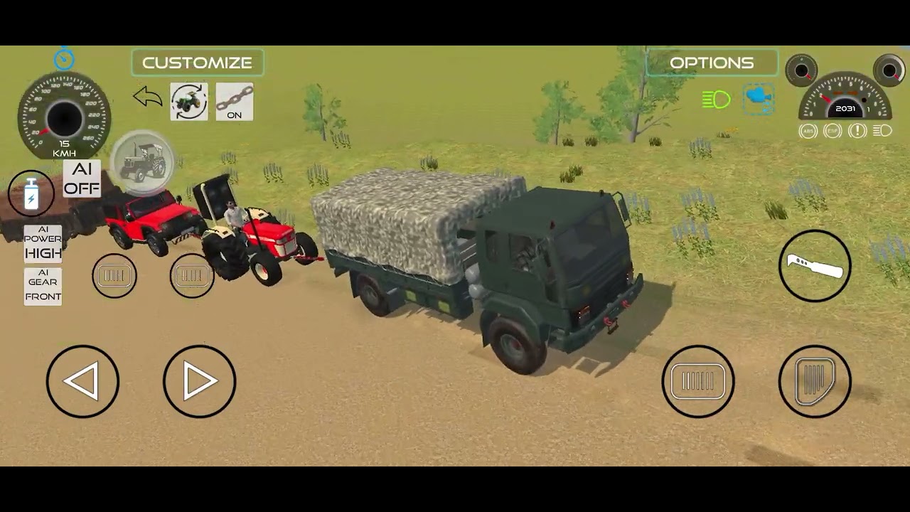 Mahindraa Thaar pulling big trolley heavy ￼load army truck and Suraj 855 Tochan big trolley ￼￼