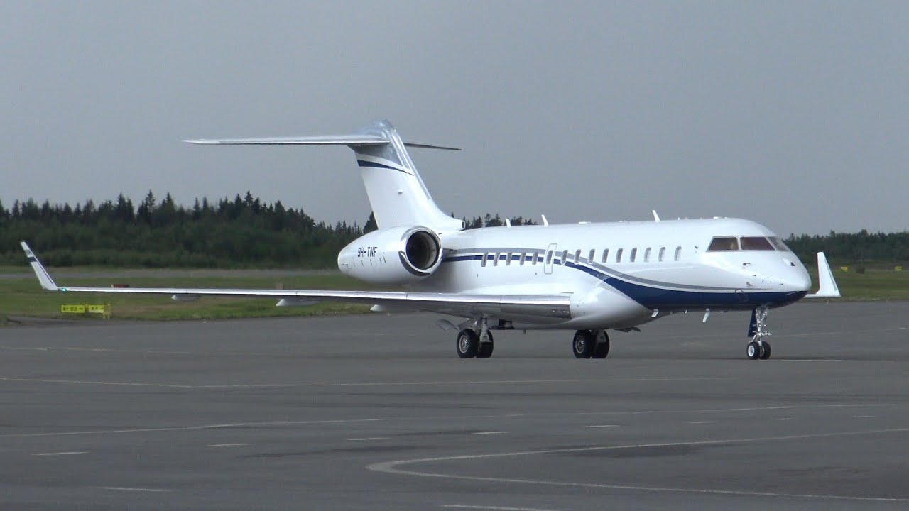4K| Albinati Aeronautics Bombardier Global 6000 9H-TNF At Tampere-Pirkkala