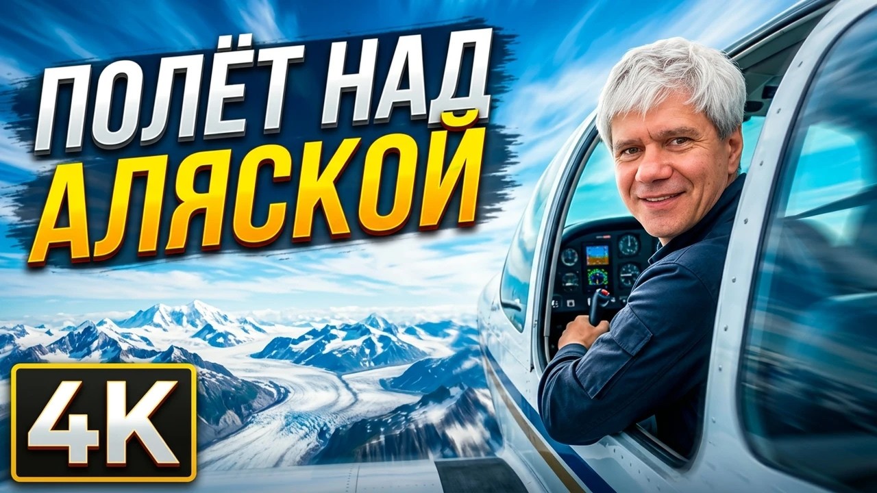 Полёт над Аляской. Расслабляющее видео. 4К