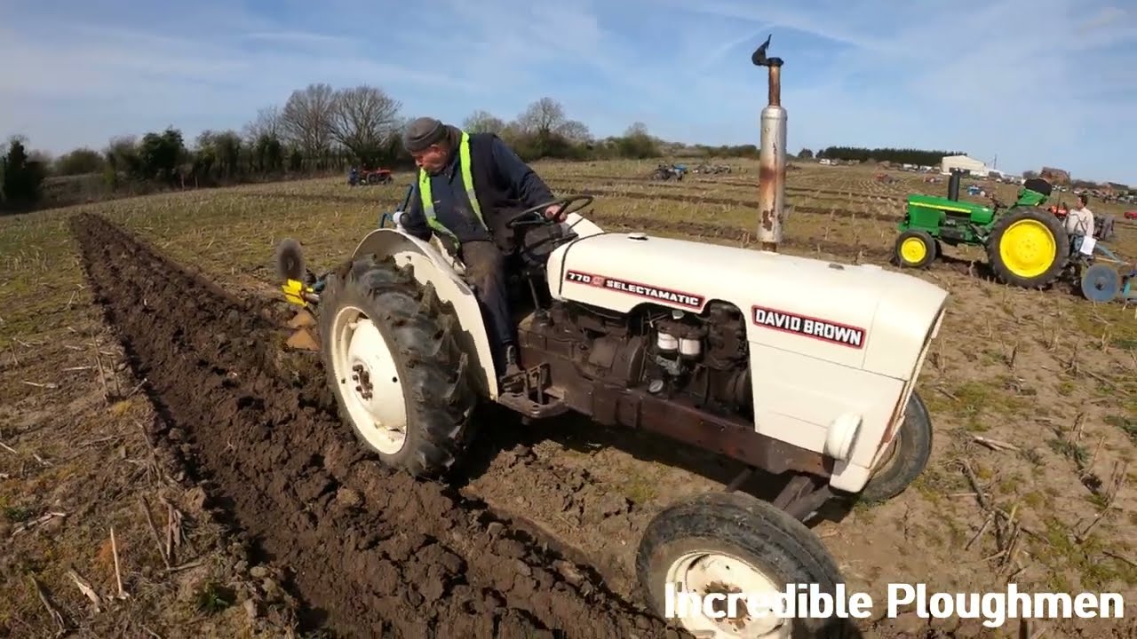 1967 David Brown 770 A Selectamatic 2.4 Litre 3-Cyl Diesel Tractor (36 HP) with Plough