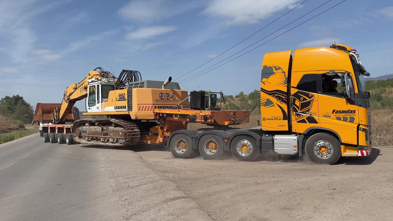 Transporting The Liebherr 964 & Cat 336 Excavators - Fasoulas Heavy Transports 4k