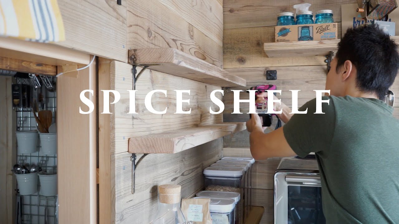Making Spice Shelves ☆ キッチンにスパイスラックを作りました