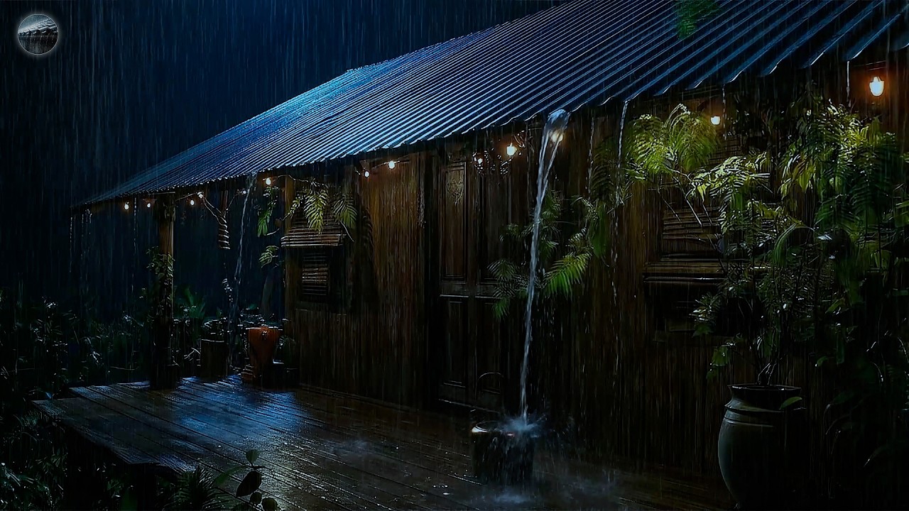 Sleep Immediately in Forest Tent with Heavy Rain & Screaming Thunder in Foggy Forest at Night 🌧️