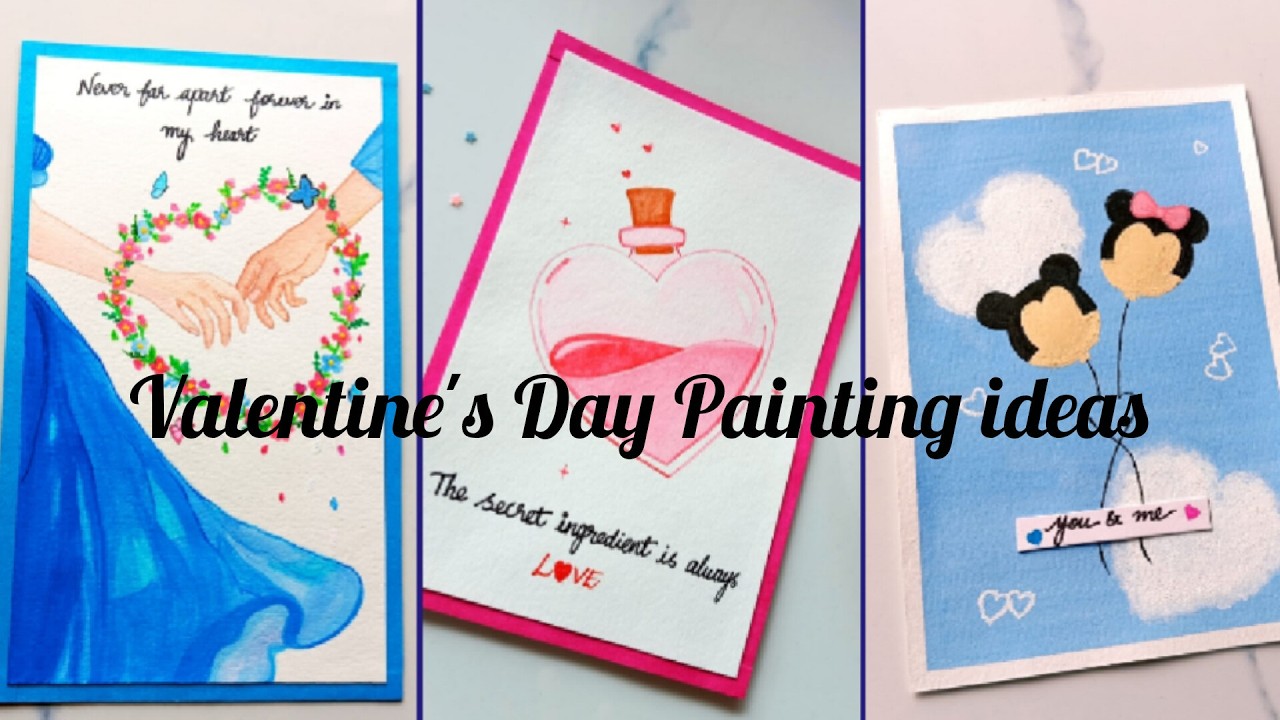 Easy Painting for Valentine's Day/Valentine's Day /Valentine's Day Art Idea/Valentine's Day Card