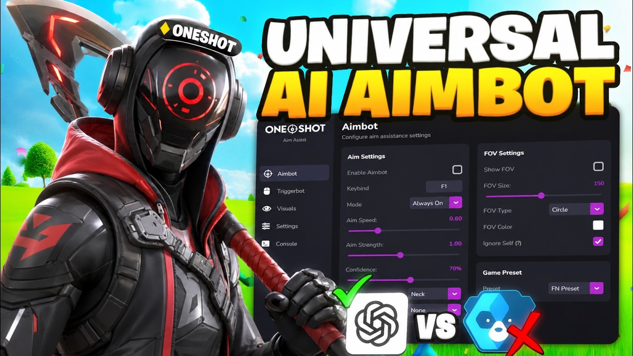 Using the *NEW* UNIVERSAL AI Aimbot in Fortnite.. ft. OneShot AI🏆