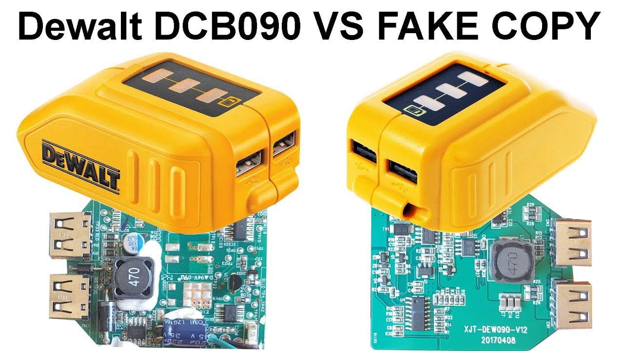 DeWalt DCB090 VS Fake USB Power Source for Li-ion batteries