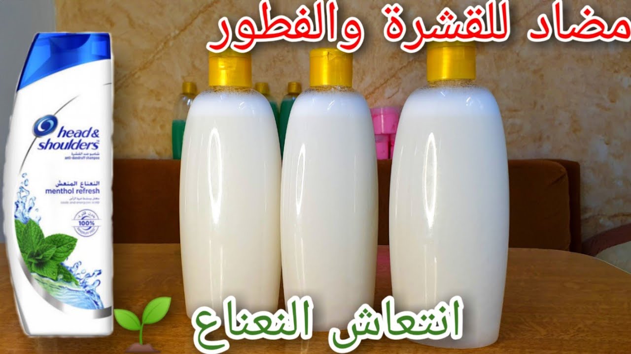 طريقة صنع شامبو مضاد للقشرة والفطور والحكة ب انتعاش النعناع 🌱 | شامبو هيد اند شولدرز