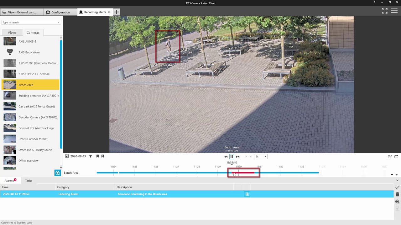 AXIS Camera Station - expanding functionality with analytics (AXIS Loitering Guard)