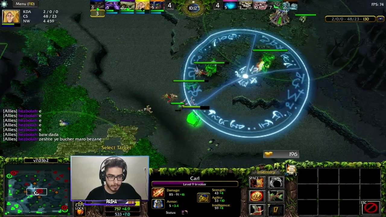 INVOKER DOTA1 HARD GAME : VENGEFUL MID LINE CARRY BEST GAME / ATINAD MAP 7.03B2