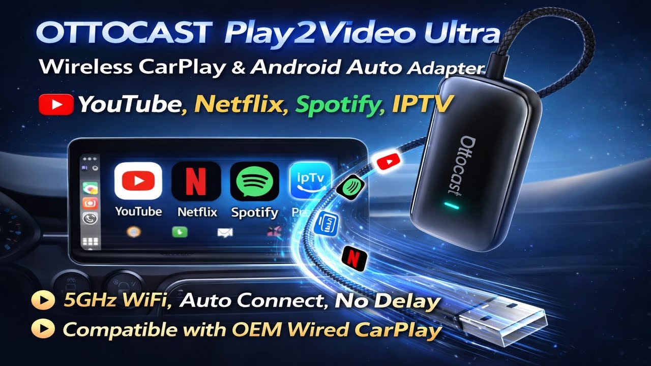 Обзор OTTOCAST Play2Video Ultra | Беспроводное обновление CarPlay с полным набором приложений для...