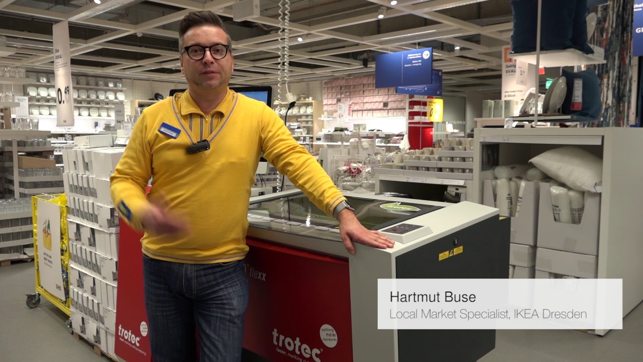 IKEA using a Trotec laser for personalisation