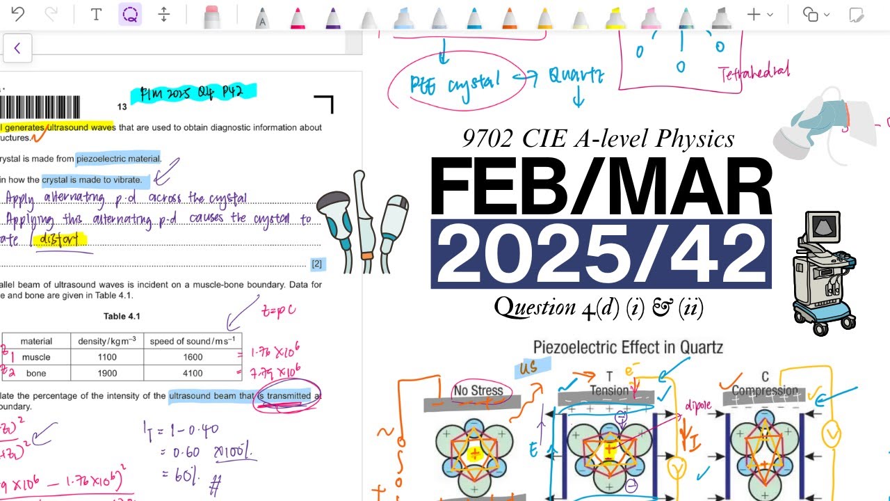 FM25 P42 Q4(d) [Piezoelectric Effect] | 9702 CIE A-LEVEL PHYSICS 🩻